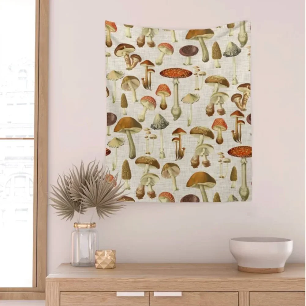 SOCIETY 6 mushroom wall tapestry 34 x 40 inches NWOT - Picture 1 of 3